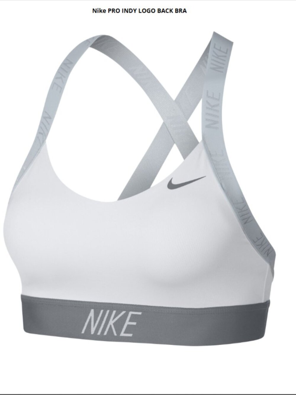 Nike Pro Indy logo back sports bra Size S Removable Cups